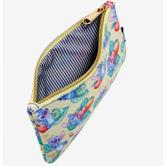 LOUNGEFLY DISNEY LILO & STITCH Fruit School Supplies CASE / ZIPPER POUCH! - Picture 3 of 4